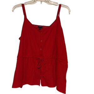 Women’s Torrid Cinch Waist Peplum Tank in Red Sz 2